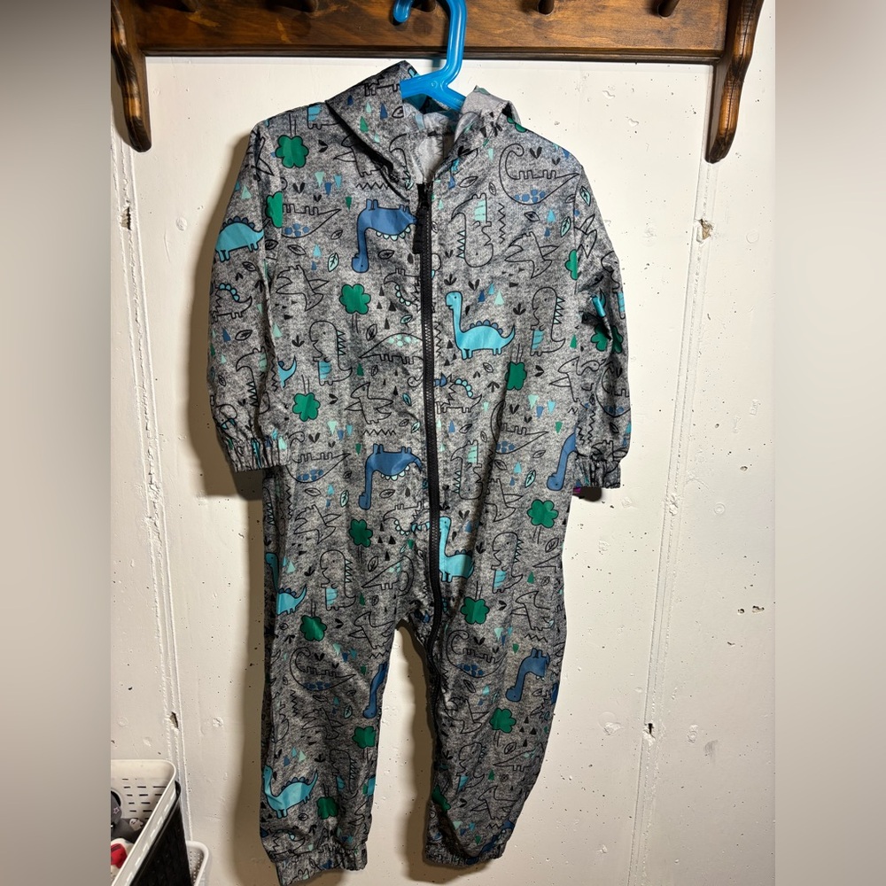 George Gray and Blue Dinosaur Splash Suit